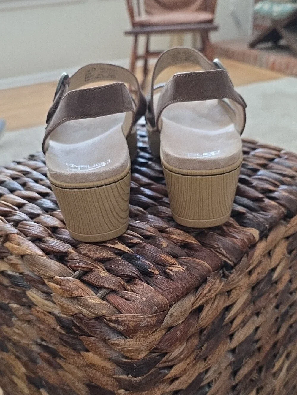 Dansko Two-Tone Black and Brown Women's Slide Sandal with Buckle